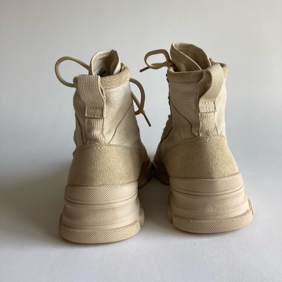 Agsdon Beige Suede Textile Combat Boots size EUR 38, US 7.5 - Picture 9 of 16